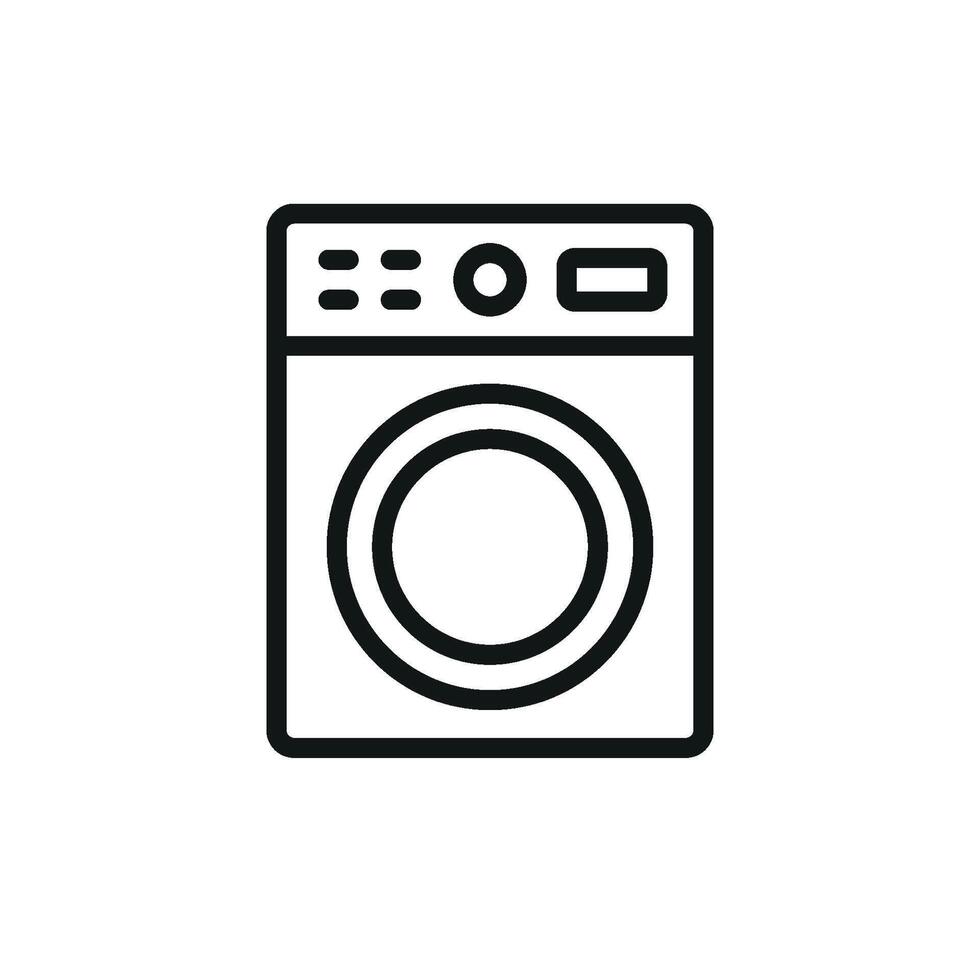 Washing machine icon delivers a polished and user-friendly aesthetic, ideal for illustrating convenience, innovation, or efficient cleaning vector