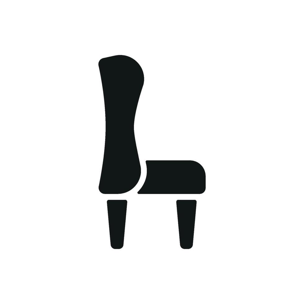 Wing chair icon features a refined and functional look, ideal for illustrating office lobbies, creative spaces, or welcoming interior vector