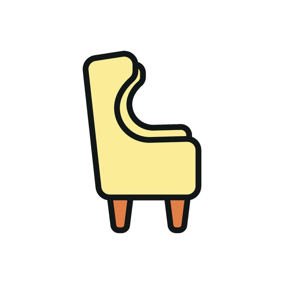 Wing chair icon offers a versatile and elegant design, perfect for enhancing content about home styling, cozy corners, or luxury living vector