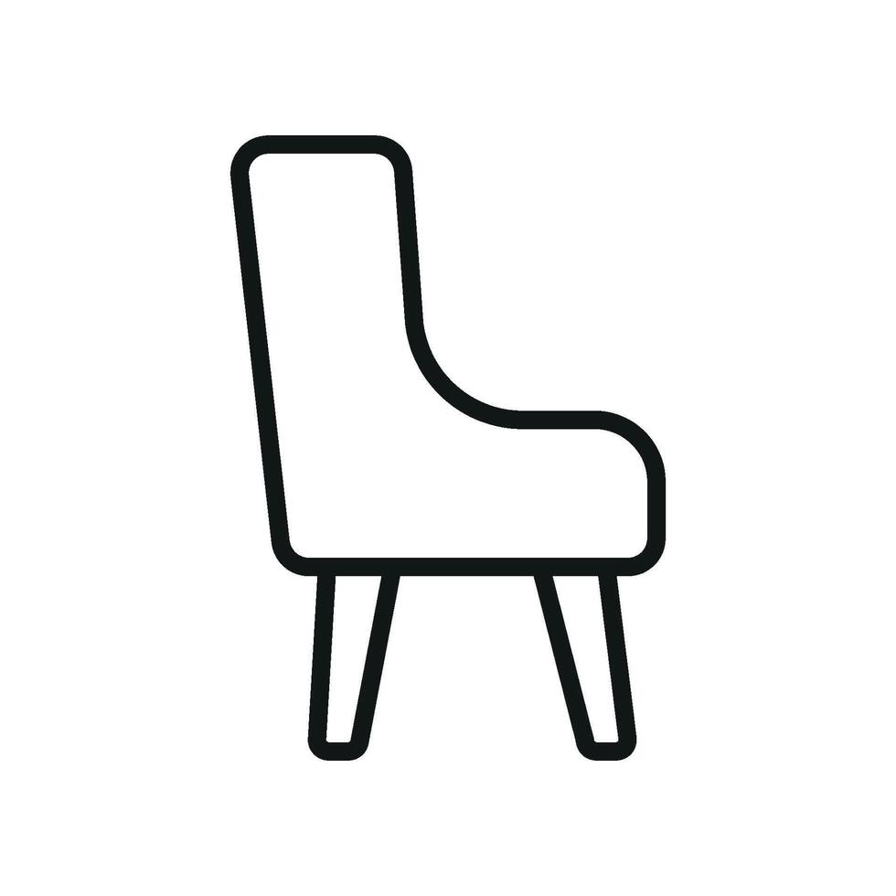 Wing chair icon embodies a stylish and functional design, great for visualizing lounge areas, home relaxation, or refined taste vector