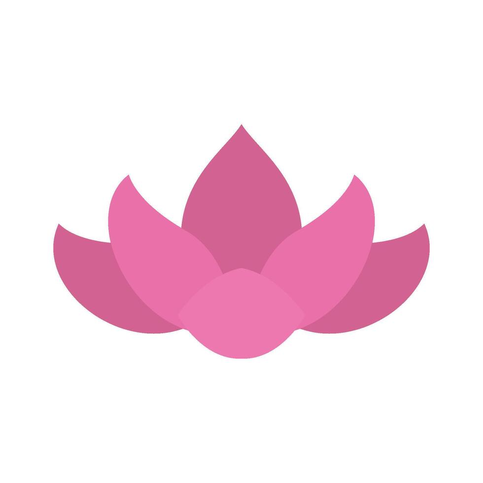 Lotus icon embodies a tranquil and balanced design, ideal for illustrating mindfulness practices, aromatherapy, or nature-inspired themes vector