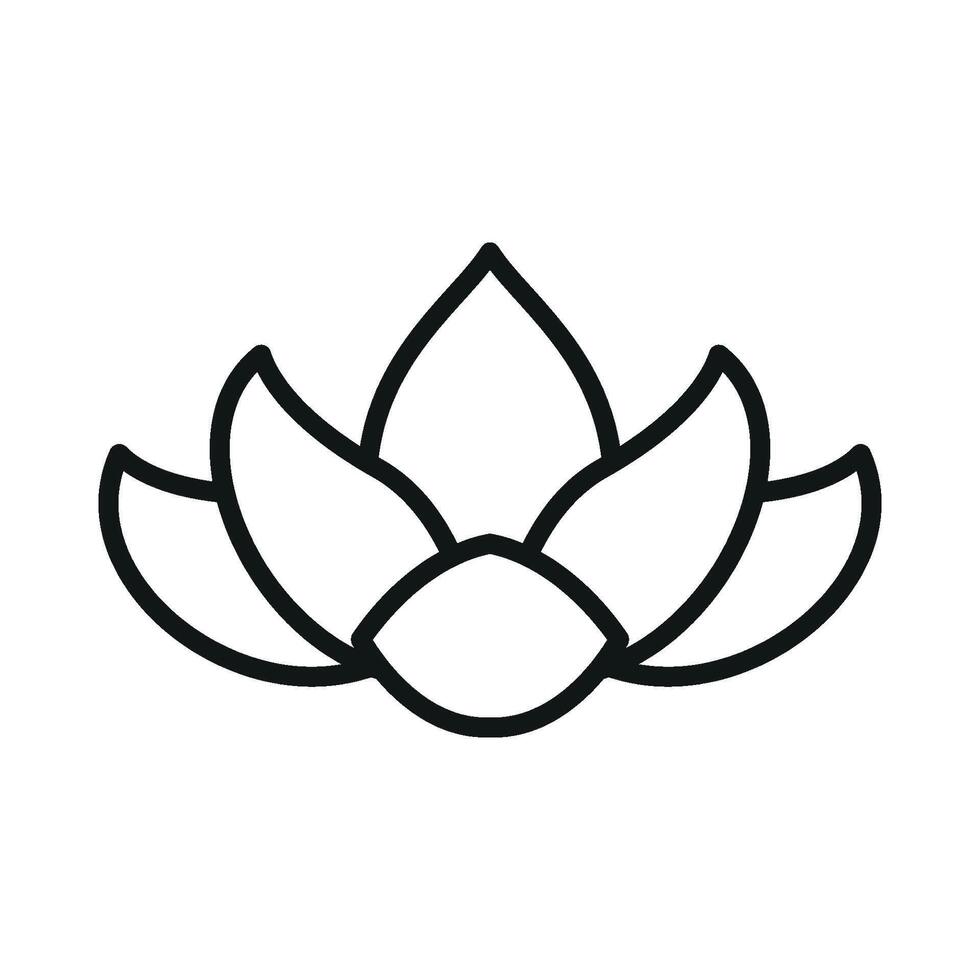 Lotus icon features a graceful and timeless aesthetic, great for symbolizing purity, tranquility, or natural harmony vector