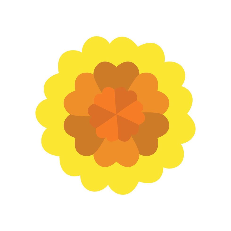 Marigold Icon features a charming and bold graphic, perfect for symbolizing vibrant beauty, warmth, and strength in branding for outdoor products vector