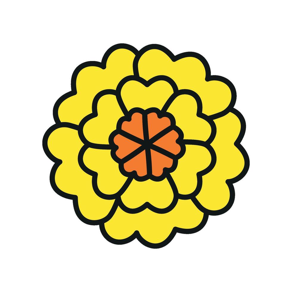 Marigold Icon offers a colorful and striking design, perfect for symbolizing optimism, energy, and positive vibes in fashion and lifestyle branding vector