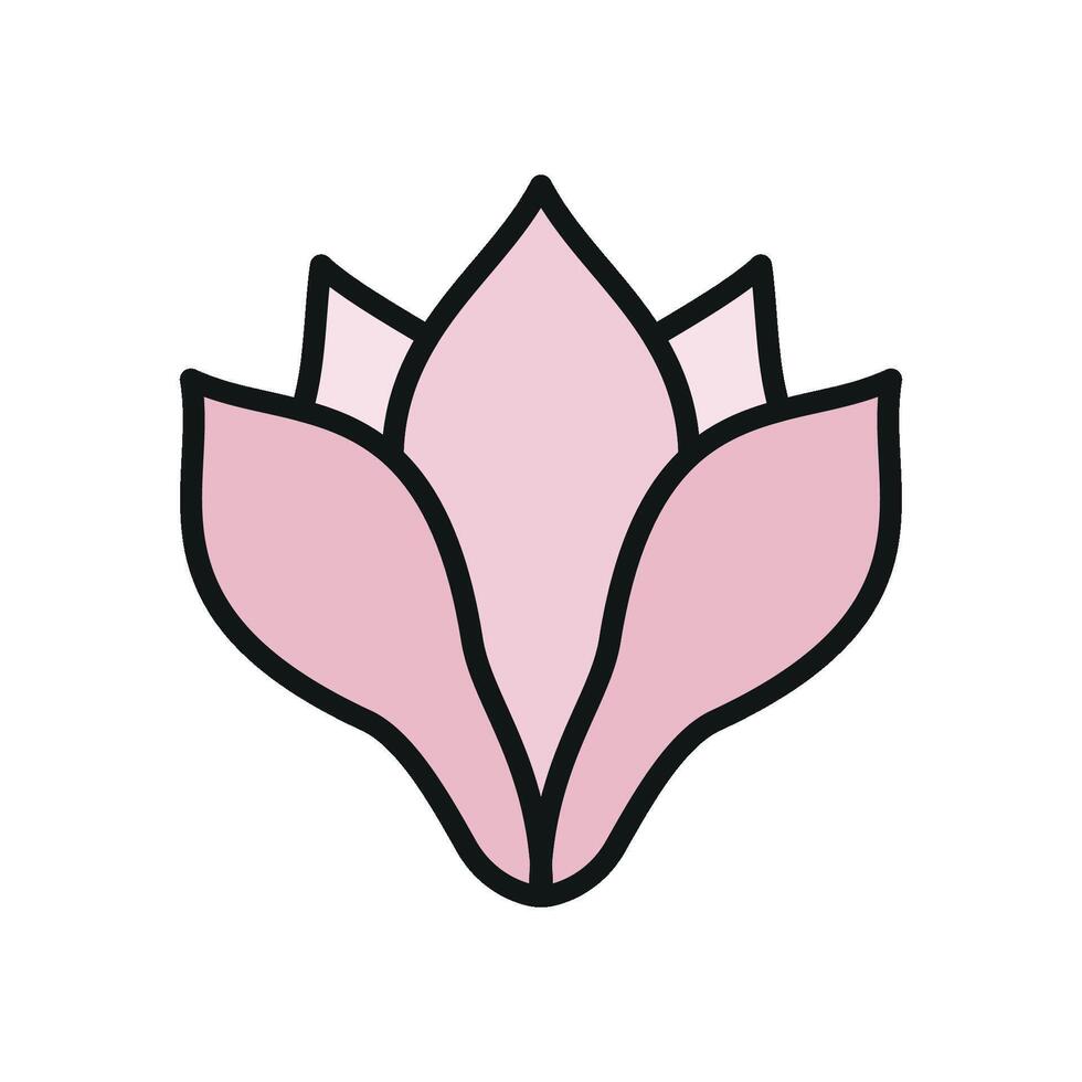Magnolia Icon offers a minimalist and clean look, perfect for symbolizing grace, purity, and the delicate beauty of nature in wellness and lifestyle branding vector