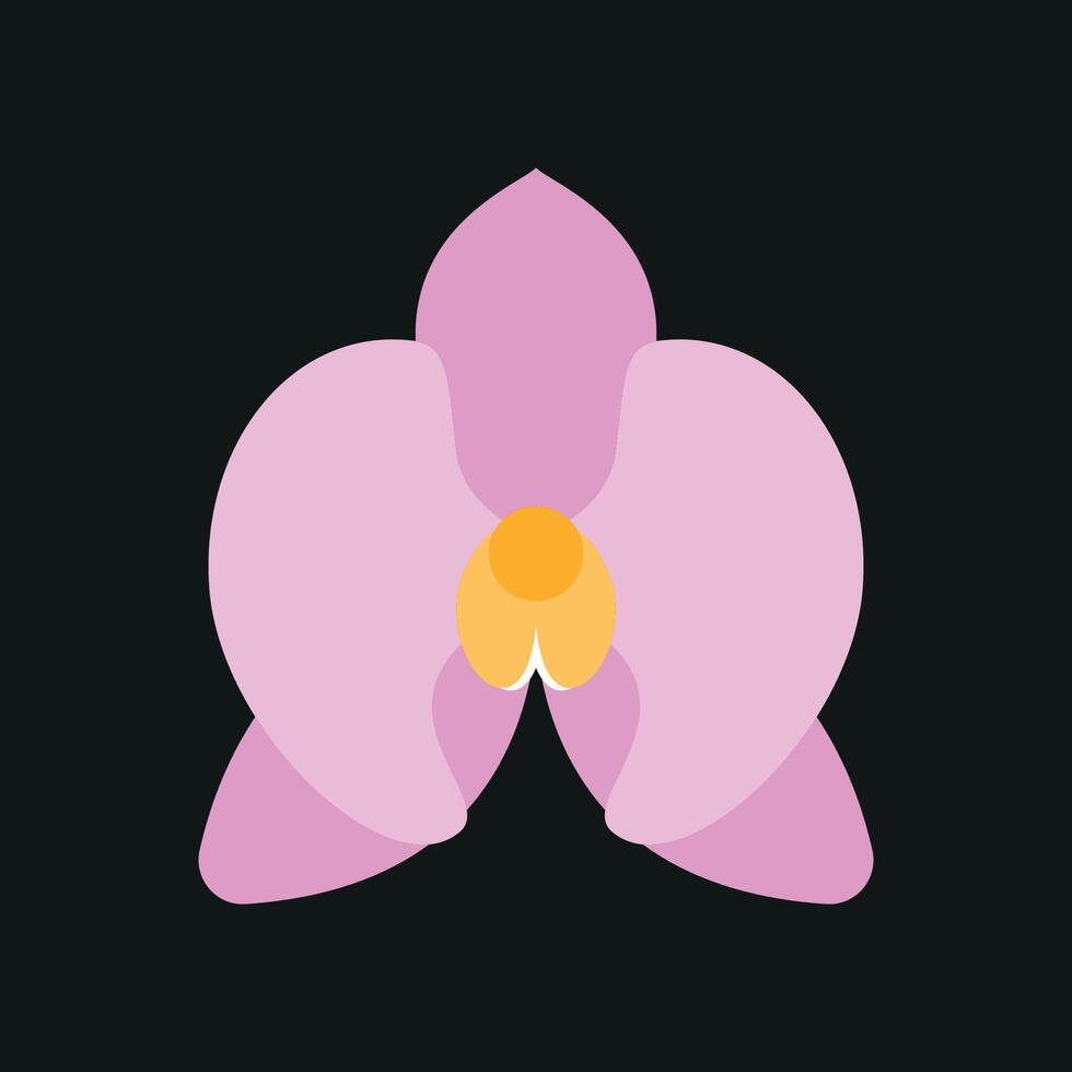 Orchid Icon features a delicate and refined design, perfect for symbolizing elegance, luxury, and exotic beauty in floral arrangements or wellness branding vector
