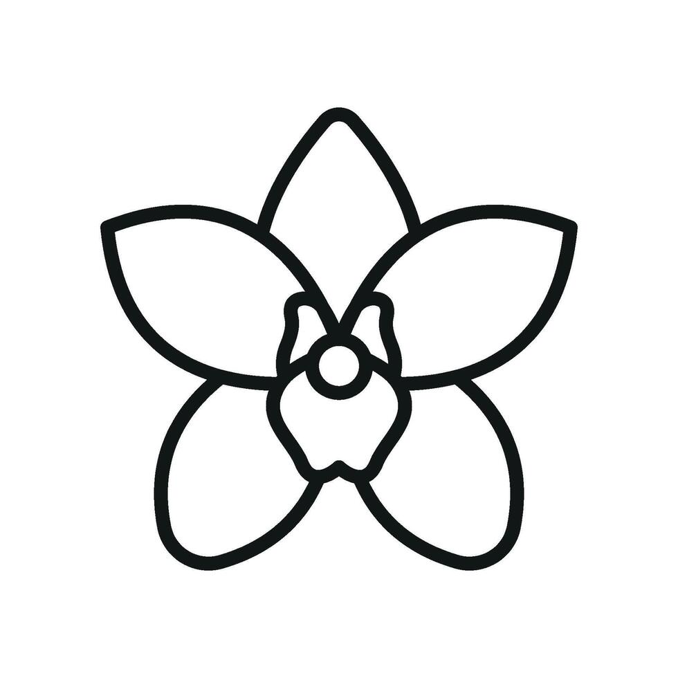 Orchid Icon provides a captivating and exotic graphic, ideal for showcasing botanical elegance, high-end florals, and luxury fashion accessories vector