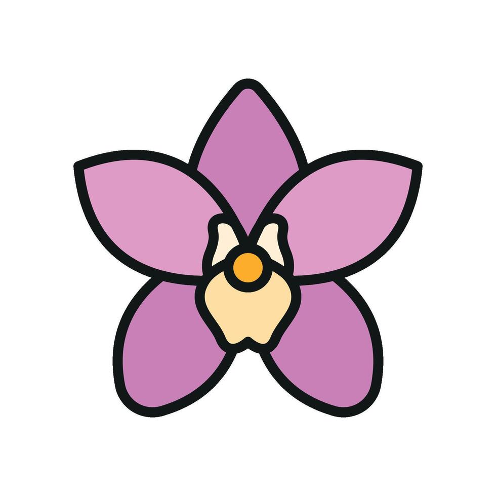 Orchid Icon offers a subtle and chic design, perfect for symbolizing delicate beauty, refinement, and femininity in fashion or beauty branding vector