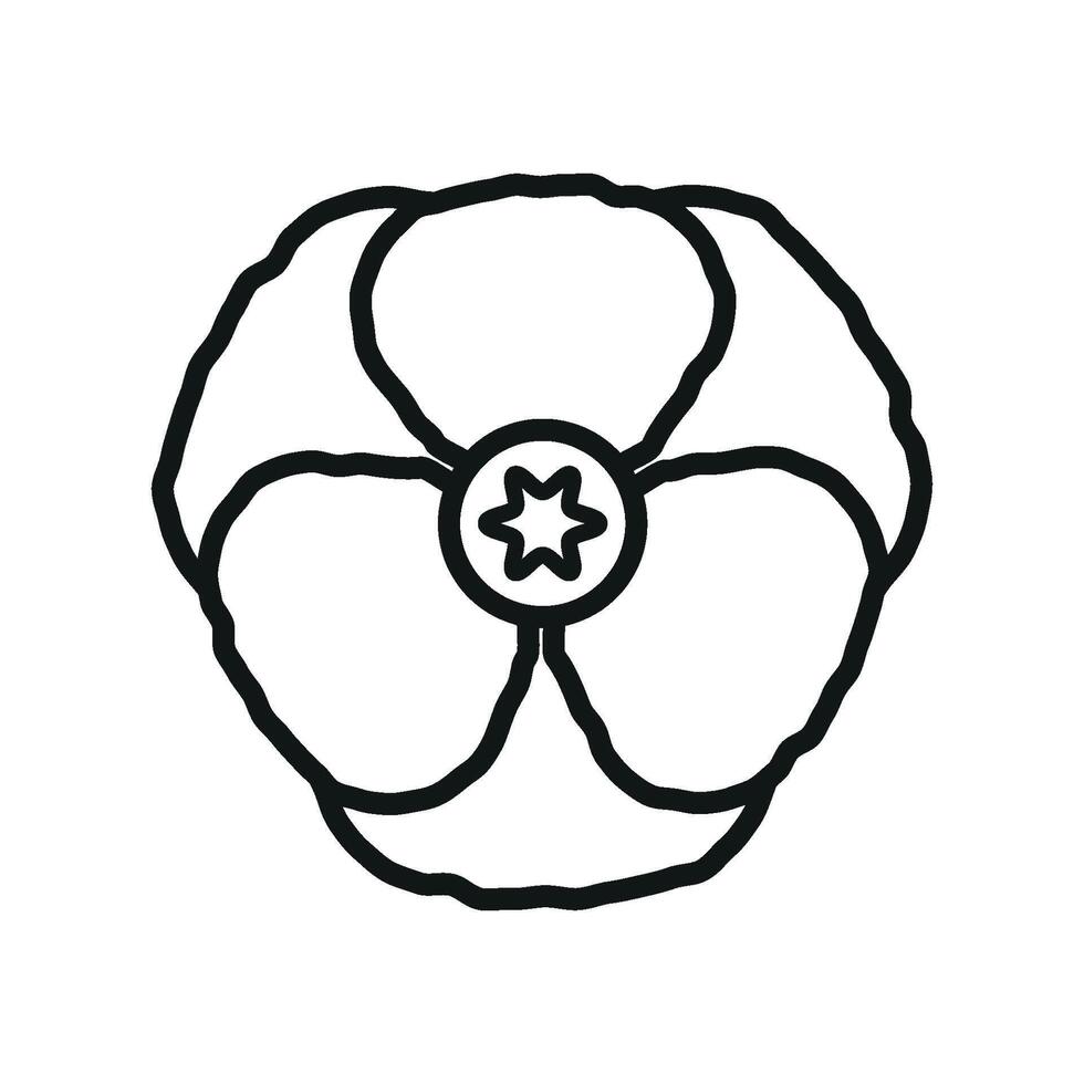 Poppy Icon features a bold and vibrant design, perfect for symbolizing strength, beauty, and the spirit of remembrance in floral arrangements vector
