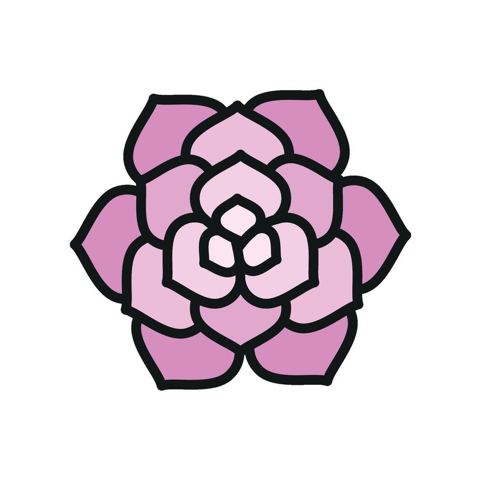 Peony Icon features a soft and elegant design, perfect for symbolizing beauty, romance, and grace in floral arrangements or wellness branding vector
