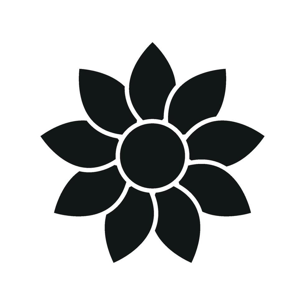 Sunflower Icon offers a bold and vibrant look, ideal for representing energy, positivity, and beauty in floral designs vector