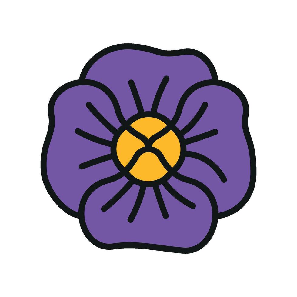 Violet Icon features a sleek and elegant design, ideal for representing floral beauty, luxury products, or artistic expression vector