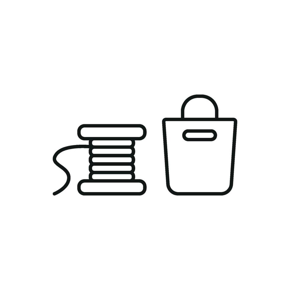 Needle and Thread and Bag Set Icon features a creative and refined design, perfect for highlighting personalized bags, sewing kits, and fashion workshops vector