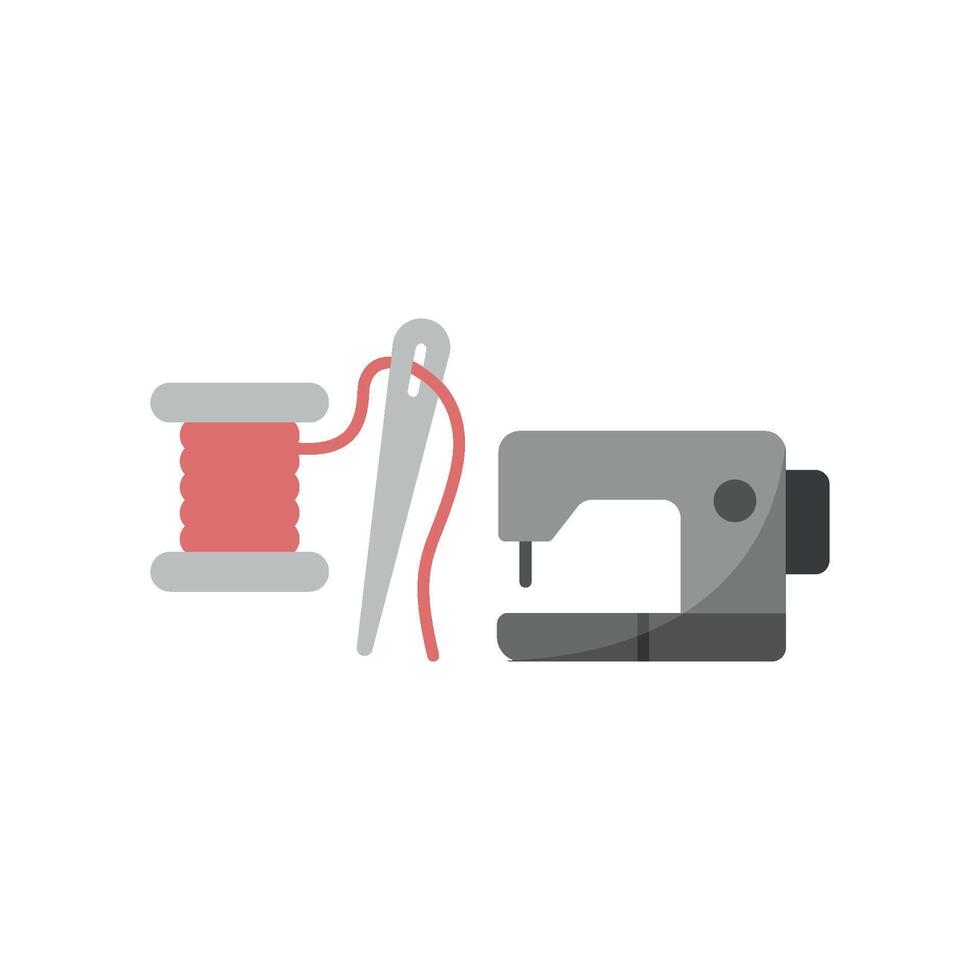 Sewing Machine and Needle and Thread Set Icon offers a dynamic and refined look, perfect for highlighting artisan tailoring vector