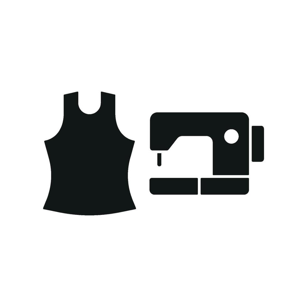Sewing machine and tank top set tailor and fashion icon vector