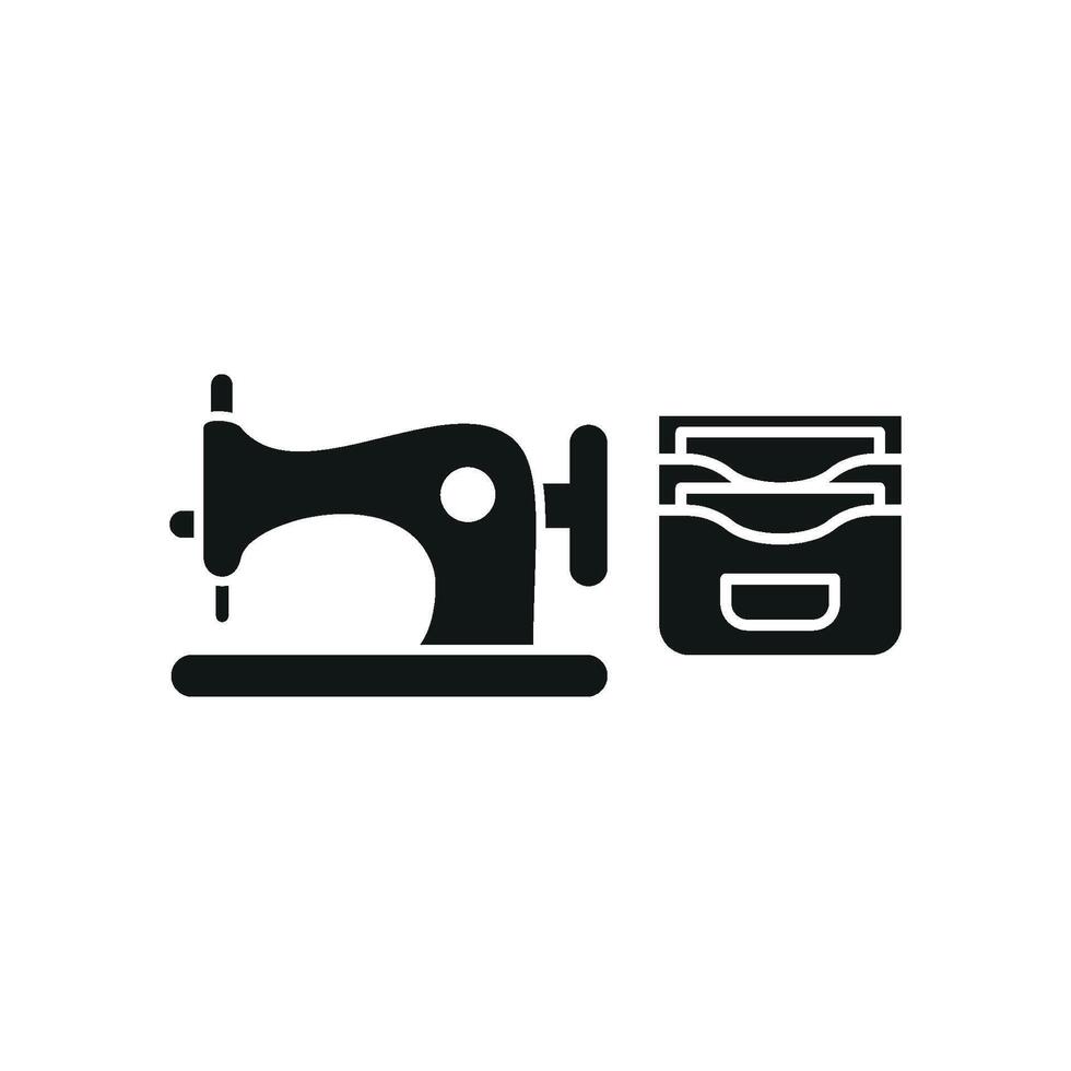 Sewing Machine and Wallet Set Icon features a sleek and stylish design, perfect for promoting handmade wallets, sewing tools, and artisan crafts vector