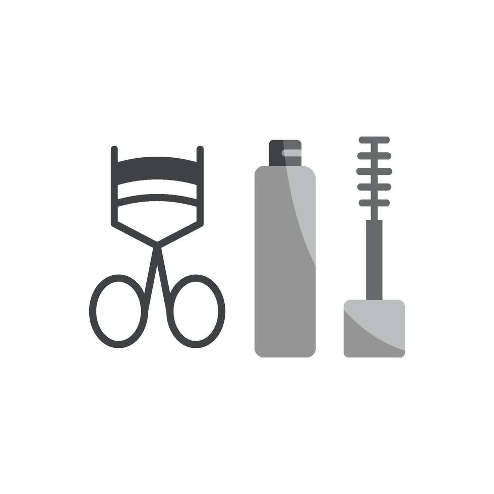Mascara and Eyelash Curl Set Icon offers a chic and polished graphic, perfect for highlighting makeup essentials, beauty kits, and eyelash styling services vector