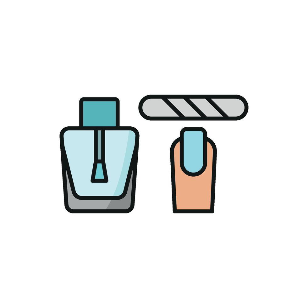 Nail Polish Bottle Set Icon is a clean and polished graphic, perfect for nail art workshops, beauty brands, and spa services vector