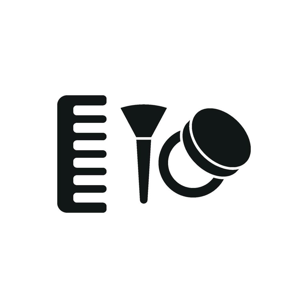 Powder Puff and Hairbrush Set Icon provides a polished and elegant graphic, ideal for beauty tutorials, personal grooming, and online stores vector