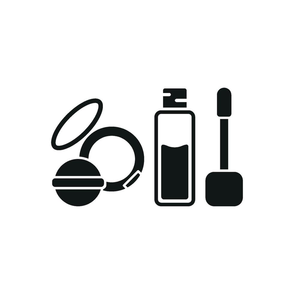 Powder Puff and Lipstick Icon features a stylish and refined graphic, ideal for makeup promotions, beauty brands, and cosmetic shops vector