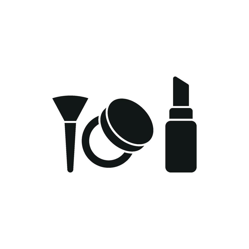 Powder Puff and Lipstick Icon offers a polished and professional design, ideal for beauty apps, cosmetic retail platforms, and personal care brands vector