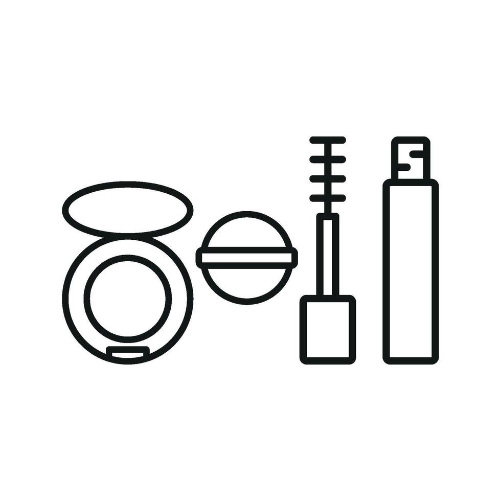 Powder Puff and Mascara Icon is a simple yet sophisticated graphic, ideal for beauty services, makeup tutorials, and online beauty guides vector