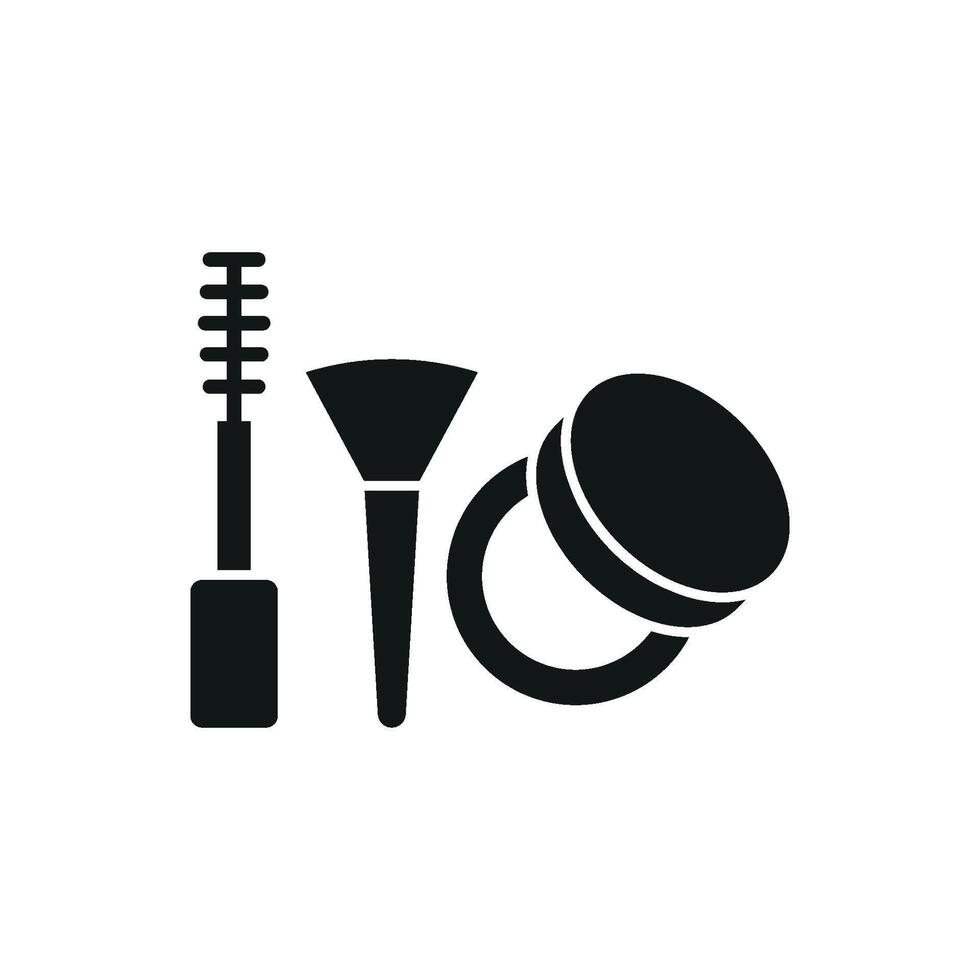 Powder Puff and Mascara Icon provides a dynamic and stylish design, perfect for showcasing beauty products, cosmetics brands, and makeup routines vector