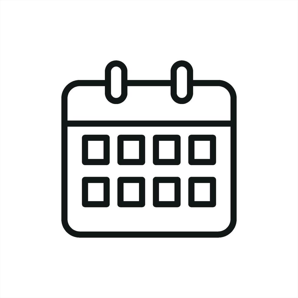 Calendar Icon features a detailed and functional design, perfect for task organizers, business schedules, and reminder systems vector