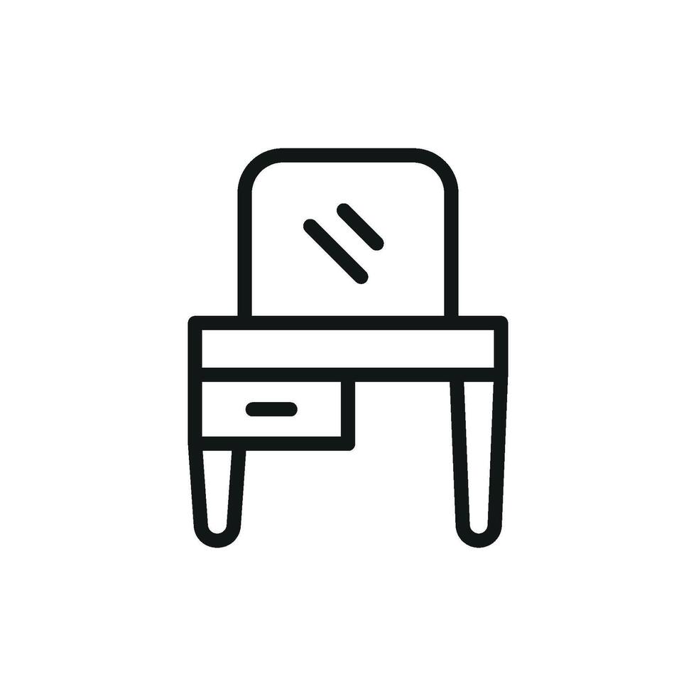 Dressing Table Icon offers a functional and refined graphic, perfect for furniture catalogs, beauty routines, and space planning apps vector