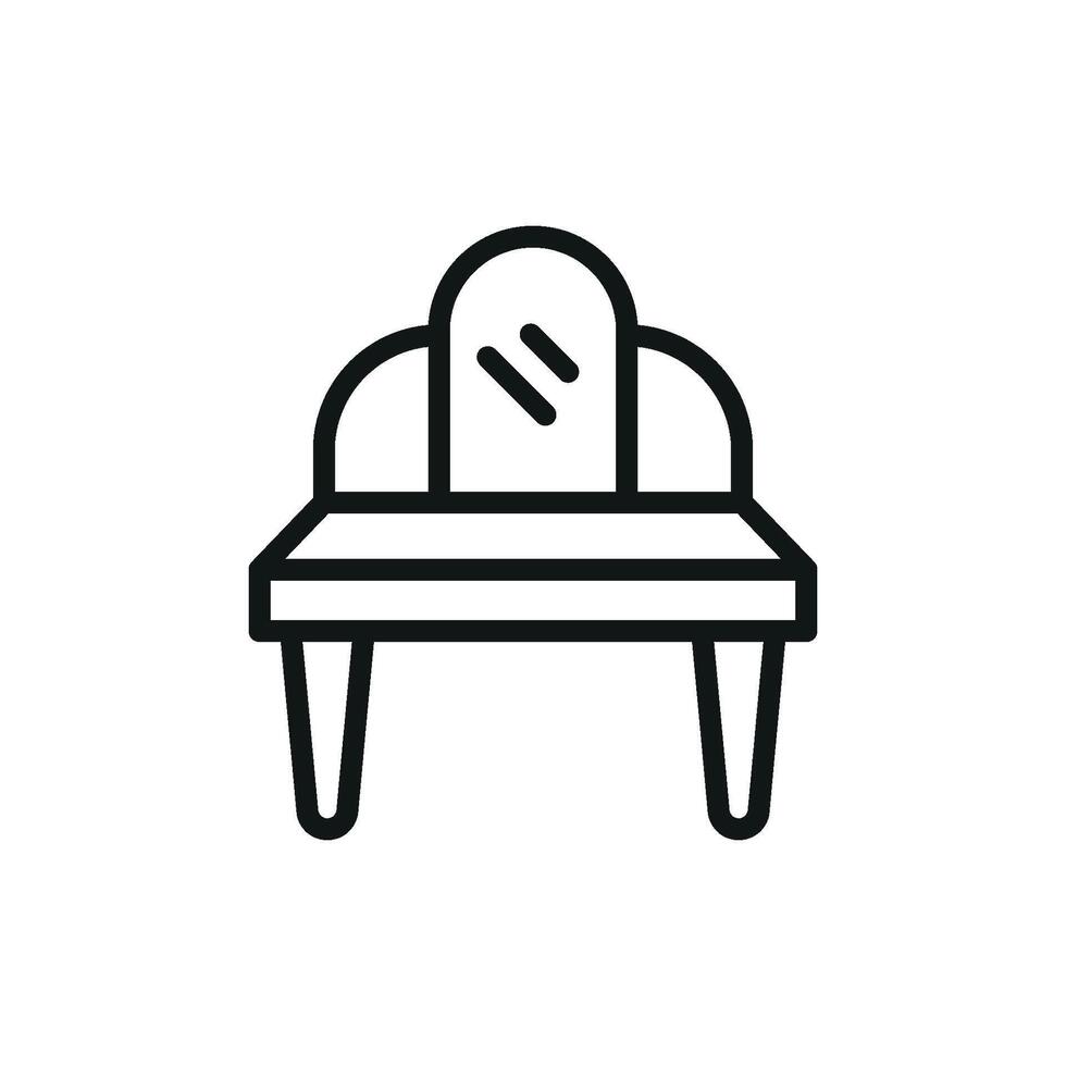 Dressing Table Icon is a detailed and stylish graphic, perfect for fashion and beauty projects, from product packaging to bedroom layouts vector