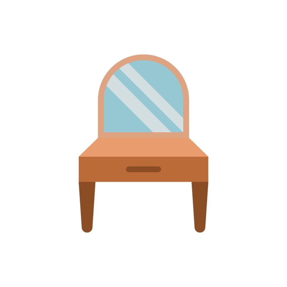 Dressing Table Icon offers a stylish yet practical design, ideal for home organizing, makeup apps, and online furniture stores vector