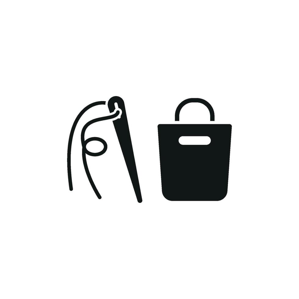 Needle, Thread, and Briefcase Icon gives off a professional yet artistic vibe, perfect for workshops, personal branding, and business apps vector