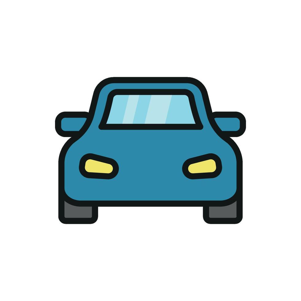 Car icon features a compact and versatile look, perfect for illustrating vehicles, city commuting, or parking apps vector