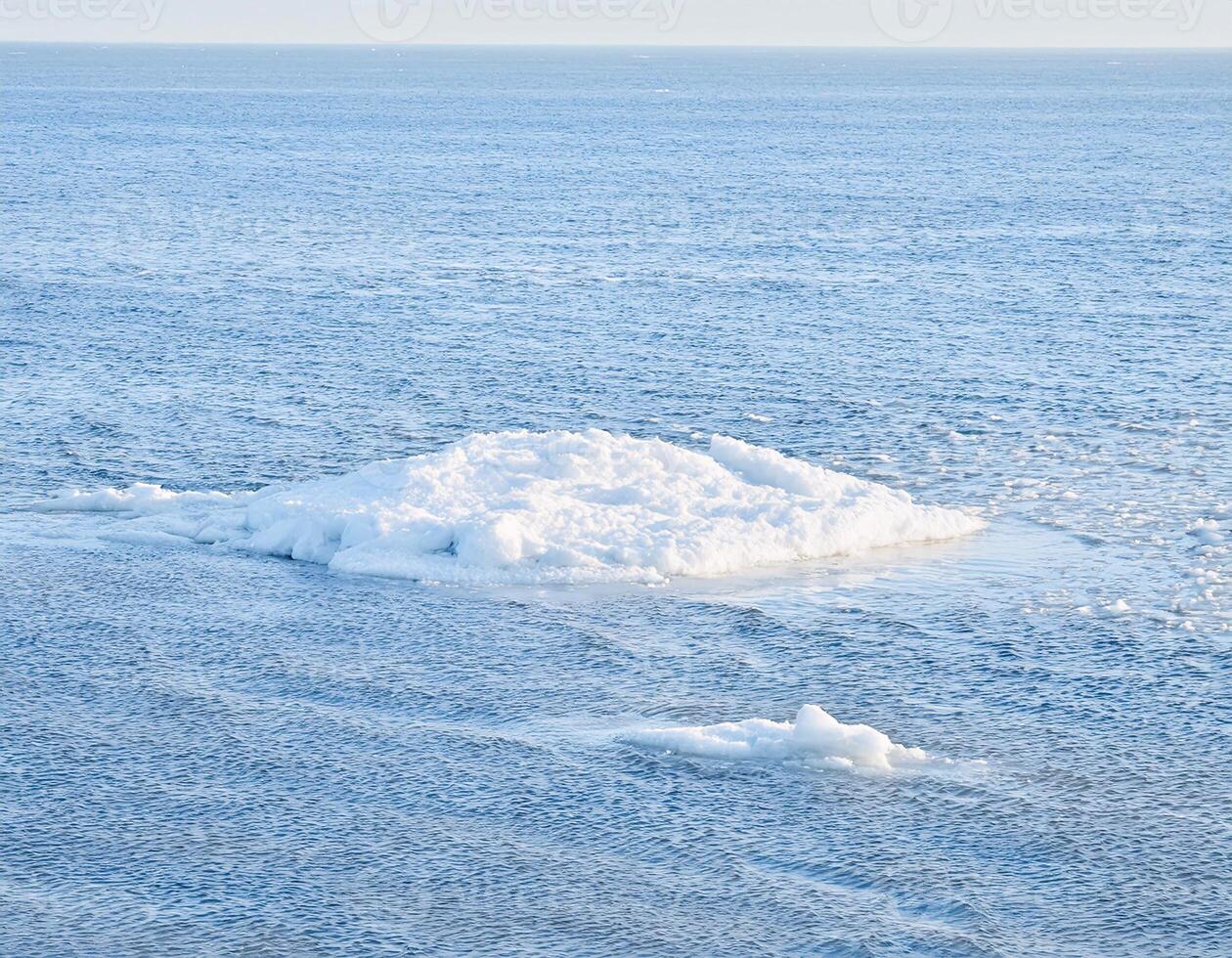 Beautiful view of the sea salt expanse on the beach with a bright atmosphere. Clean blue sky photo