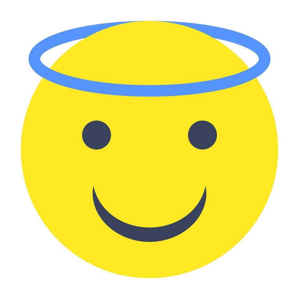 Innocent emoji icon in editable design vector