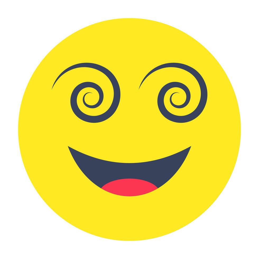 A colored design icon of dizzy emoji vector