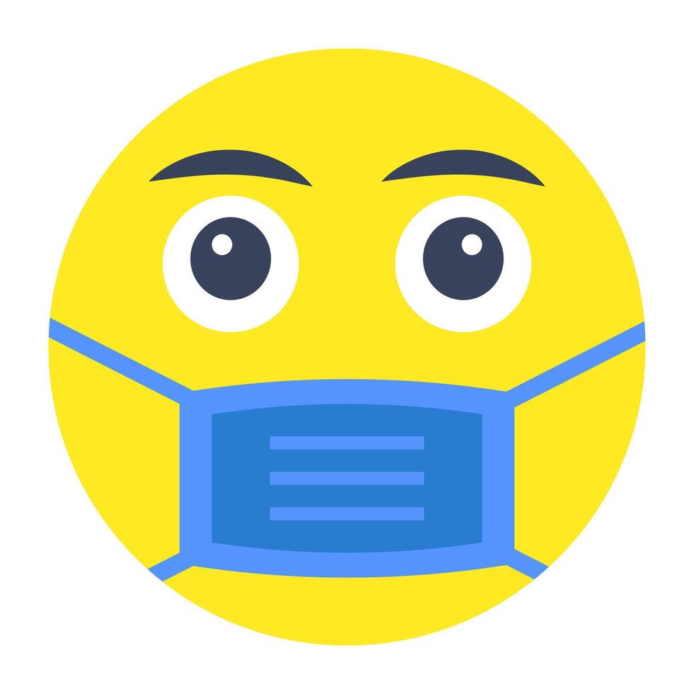 A perfect design icon of mask face emoji vector