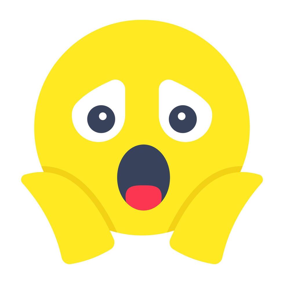Astonished emoji icon, editable vector