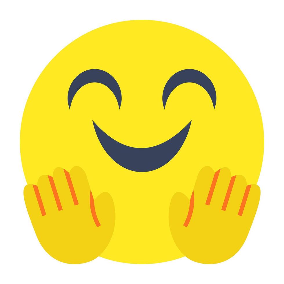 A creative design icon of hugging Emoji vector