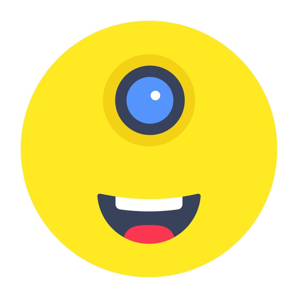 Editable design icon of cyclops Emoji vector