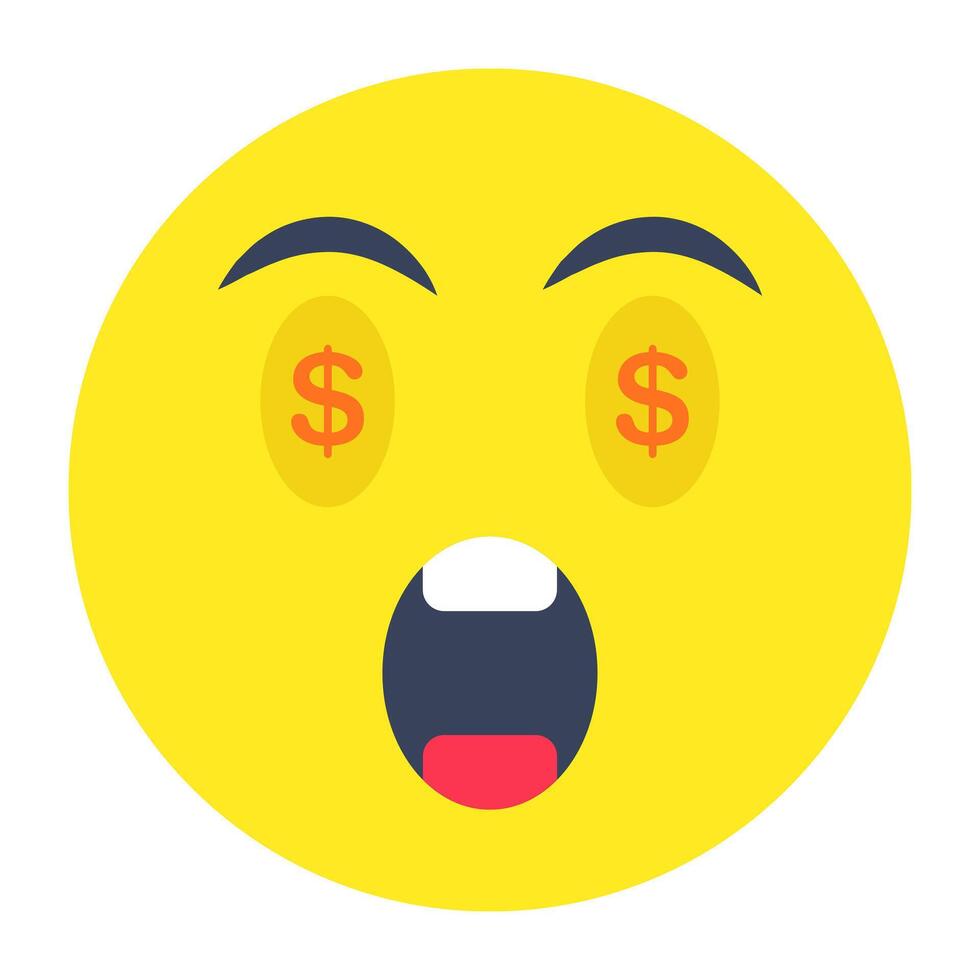 Astonished emoji icon, editable vector