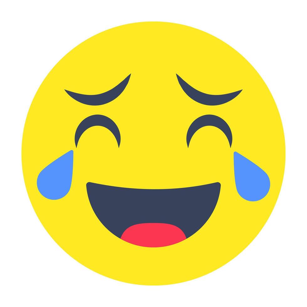 An icon design of laughing emoji vector