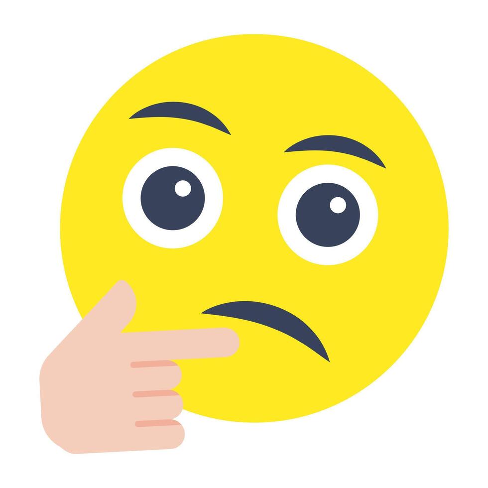 A creative design icon of thinking face vector
