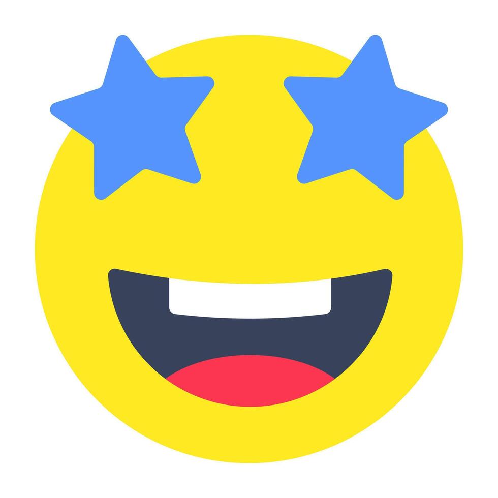 A unit design icon of star eyes emoji vector