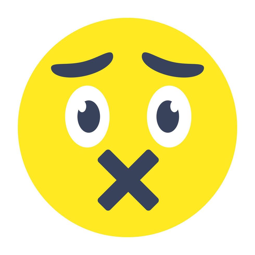 A colored design icon of speechless emoji vector