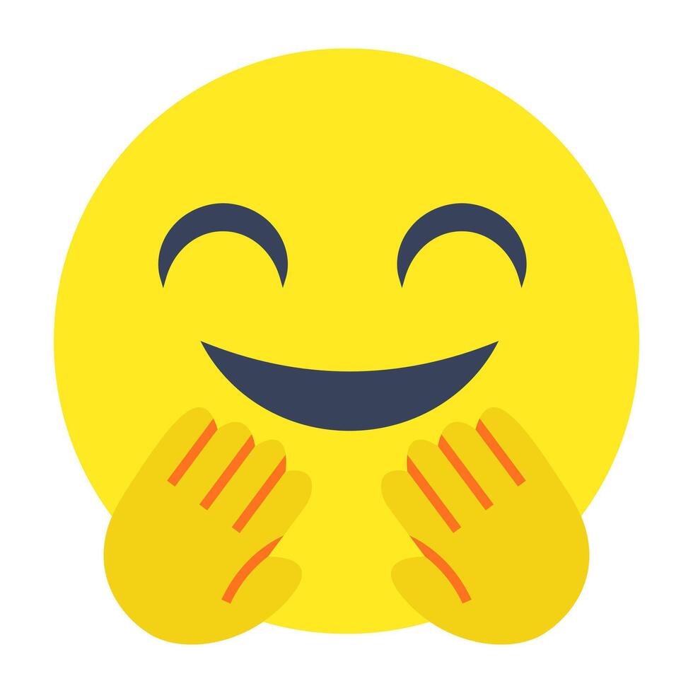 A creative design icon of hugging Emoji vector