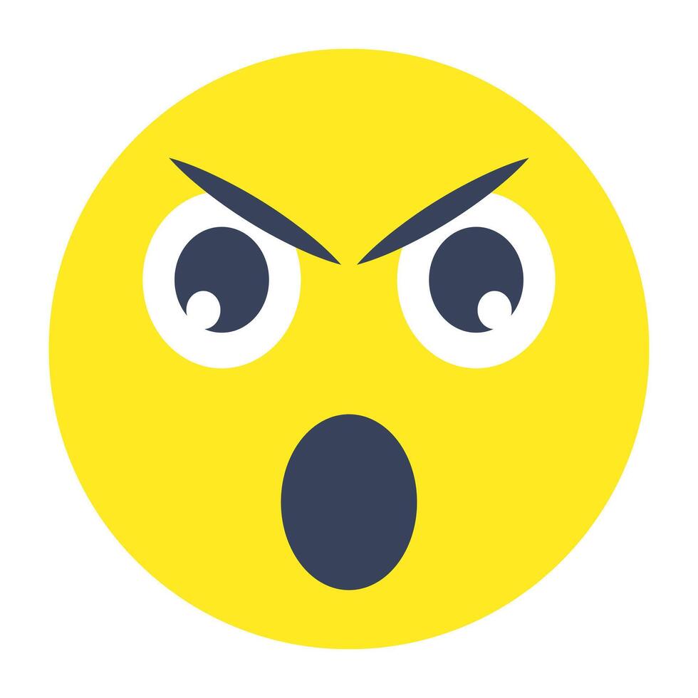 Astonished emoji icon, editable vector