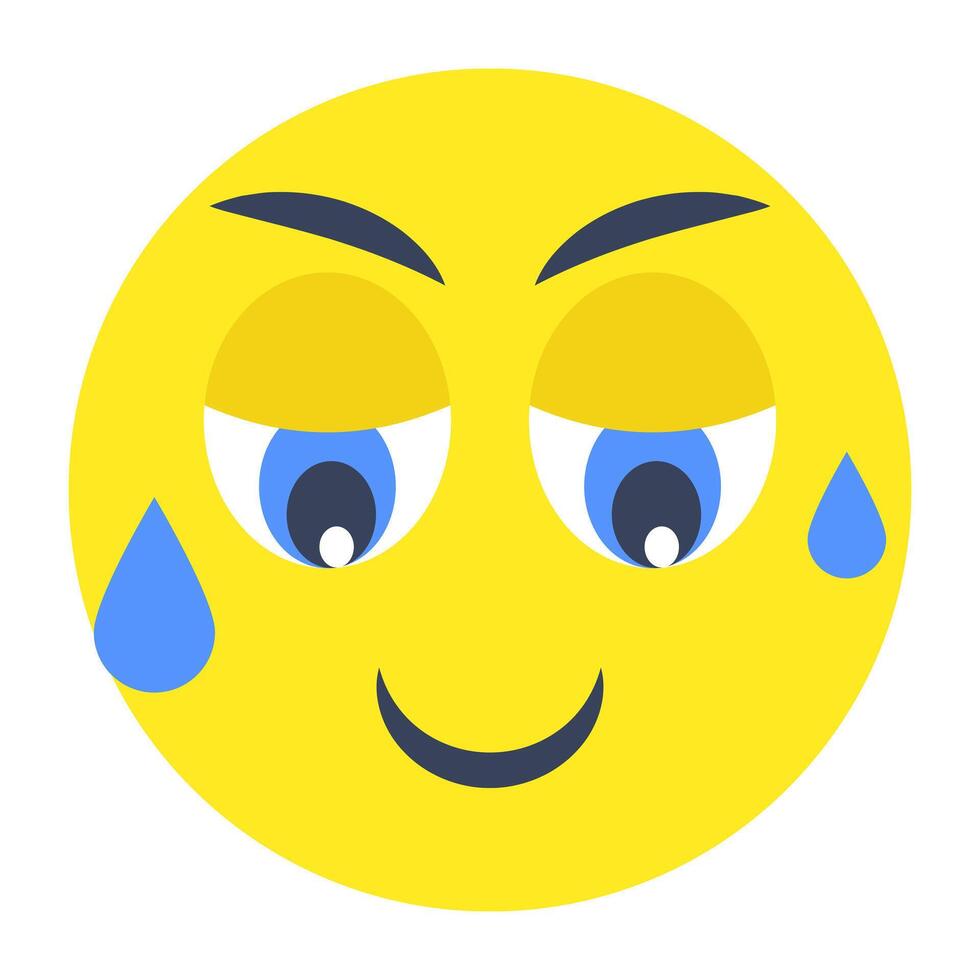 A creative design icon of weeping face vector