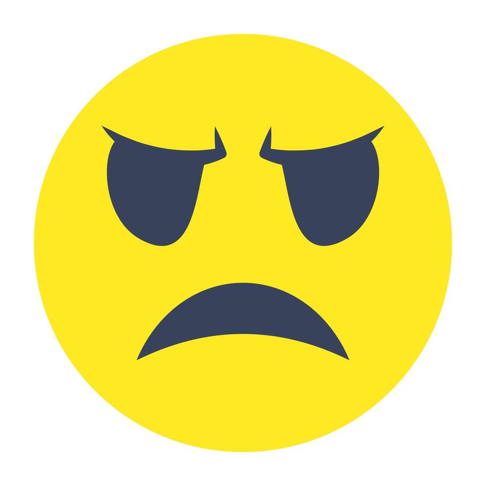 A trendy design of sad emoji vector
