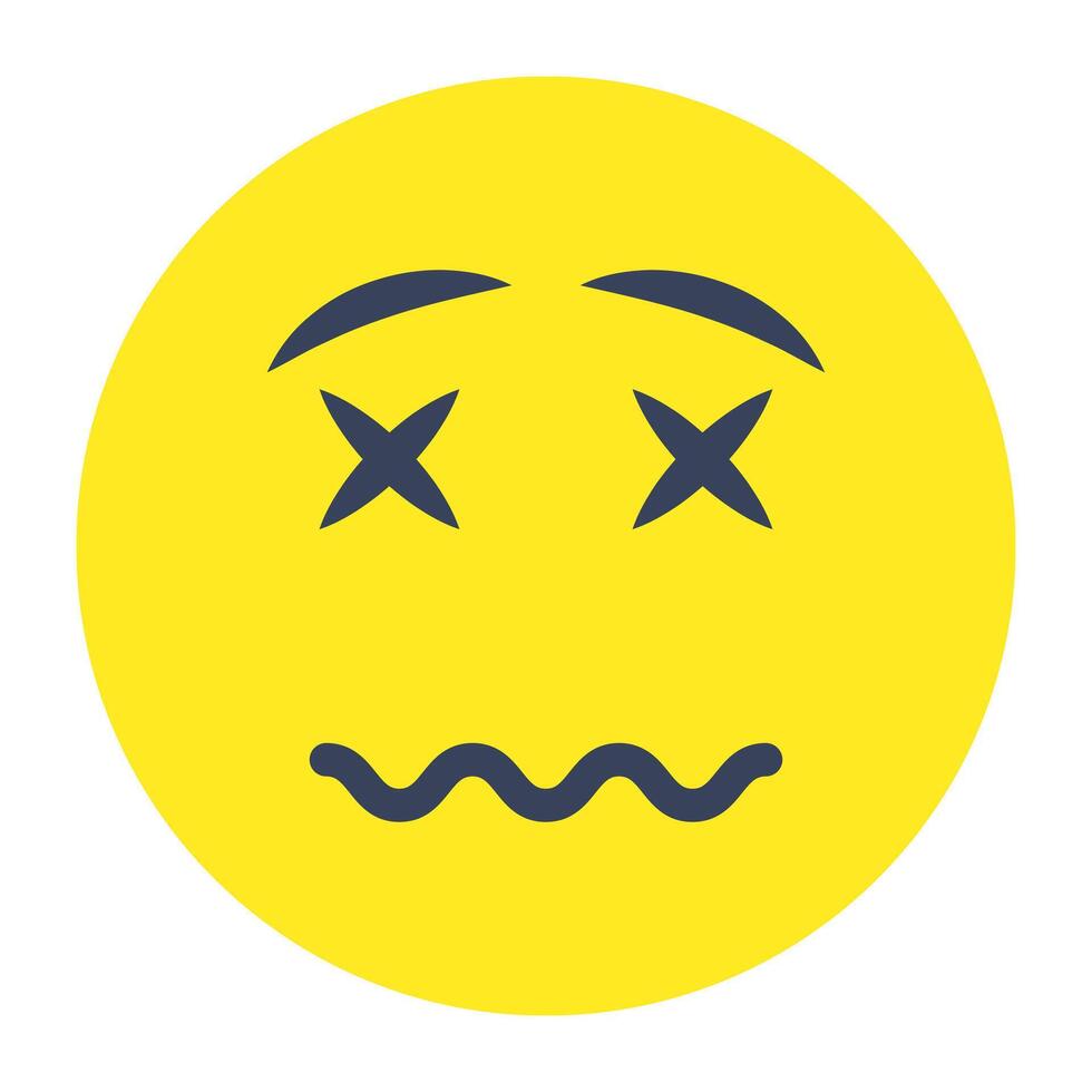 A creative design icon of cross eyes face vector